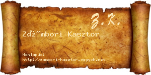 Zámbori Kasztor névjegykártya